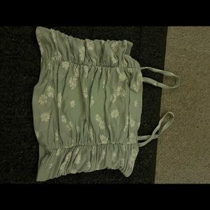 Floral ruffle tank top